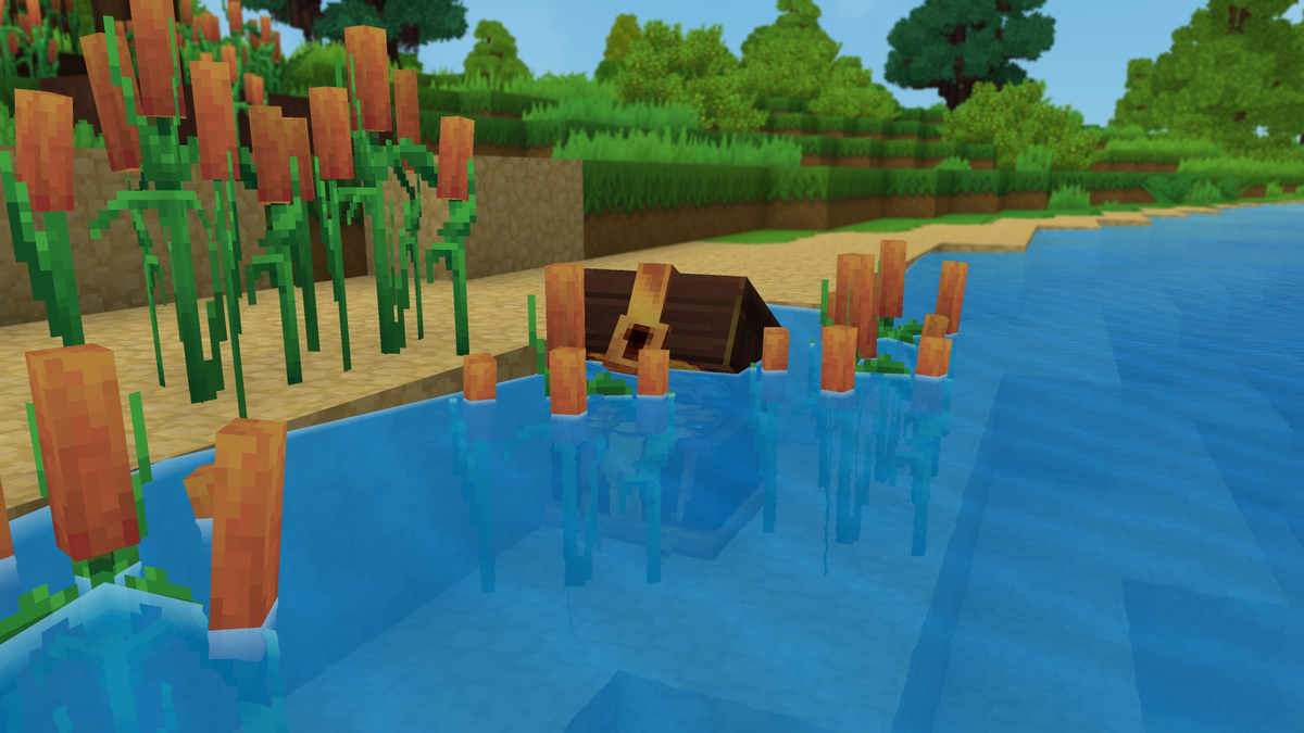 Submerged blocks and water